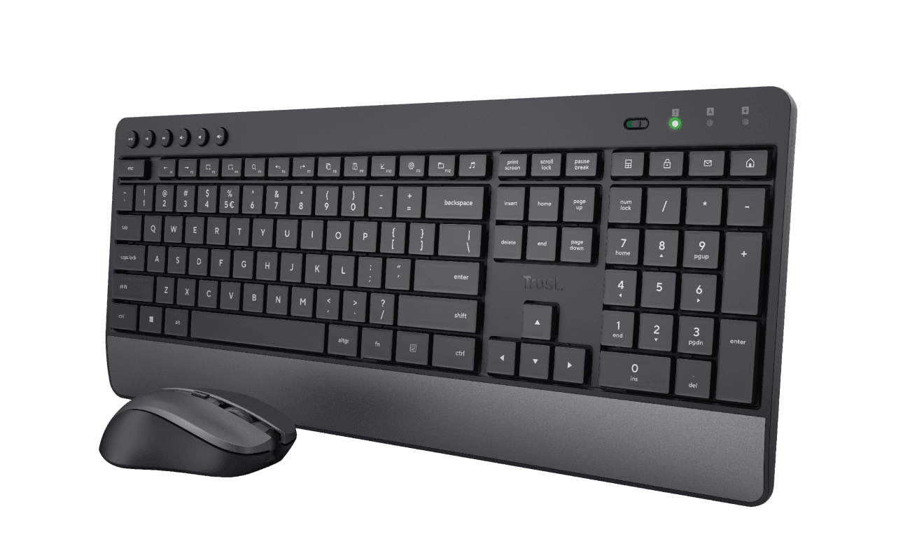 Trezo komfortables Set aus kabelloser Tastatur und Maus