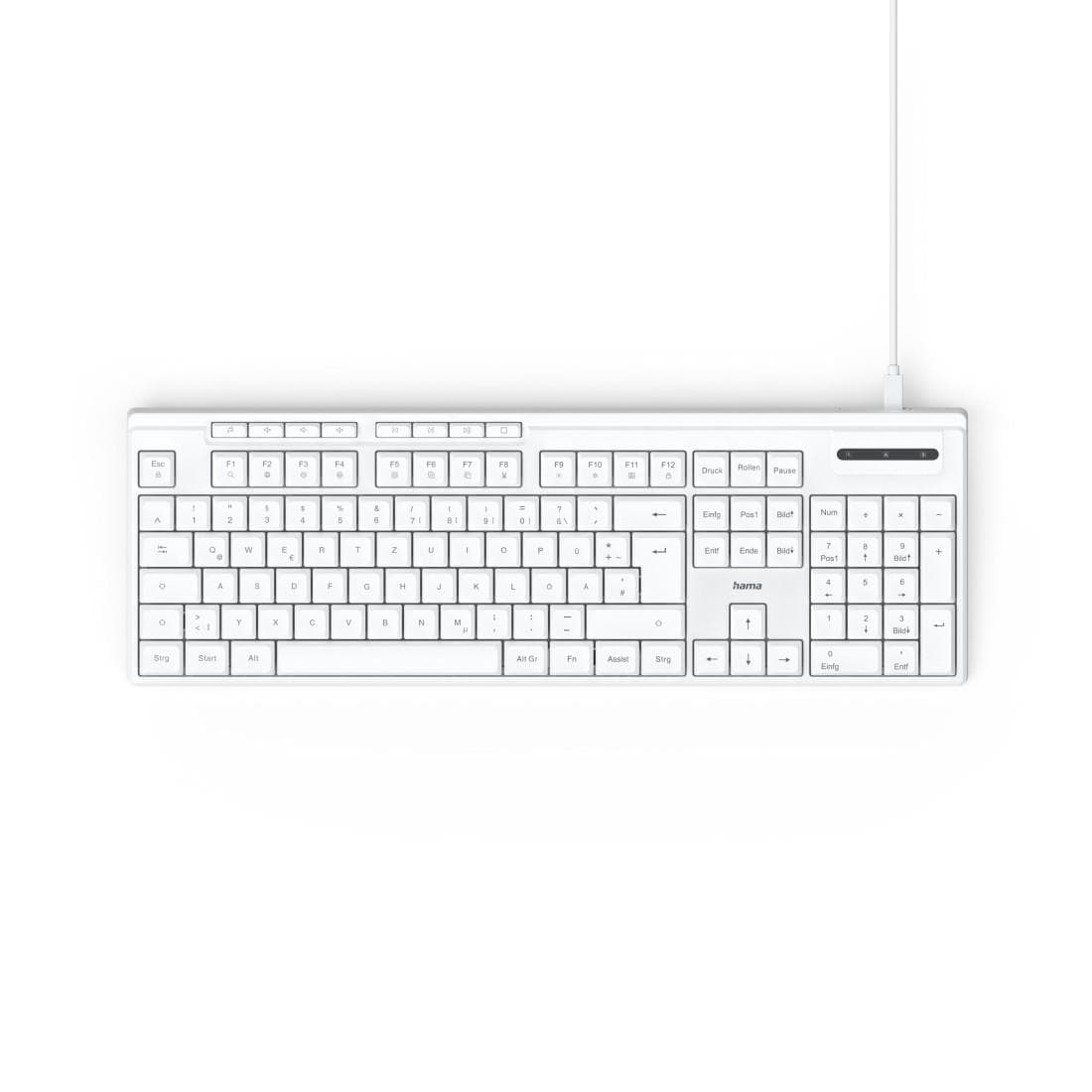 "USB-Tastatur ""CK-200"", kabelgebunden, 8 Media-Tasten, Weiß, QWERTZ DE (00173053)"