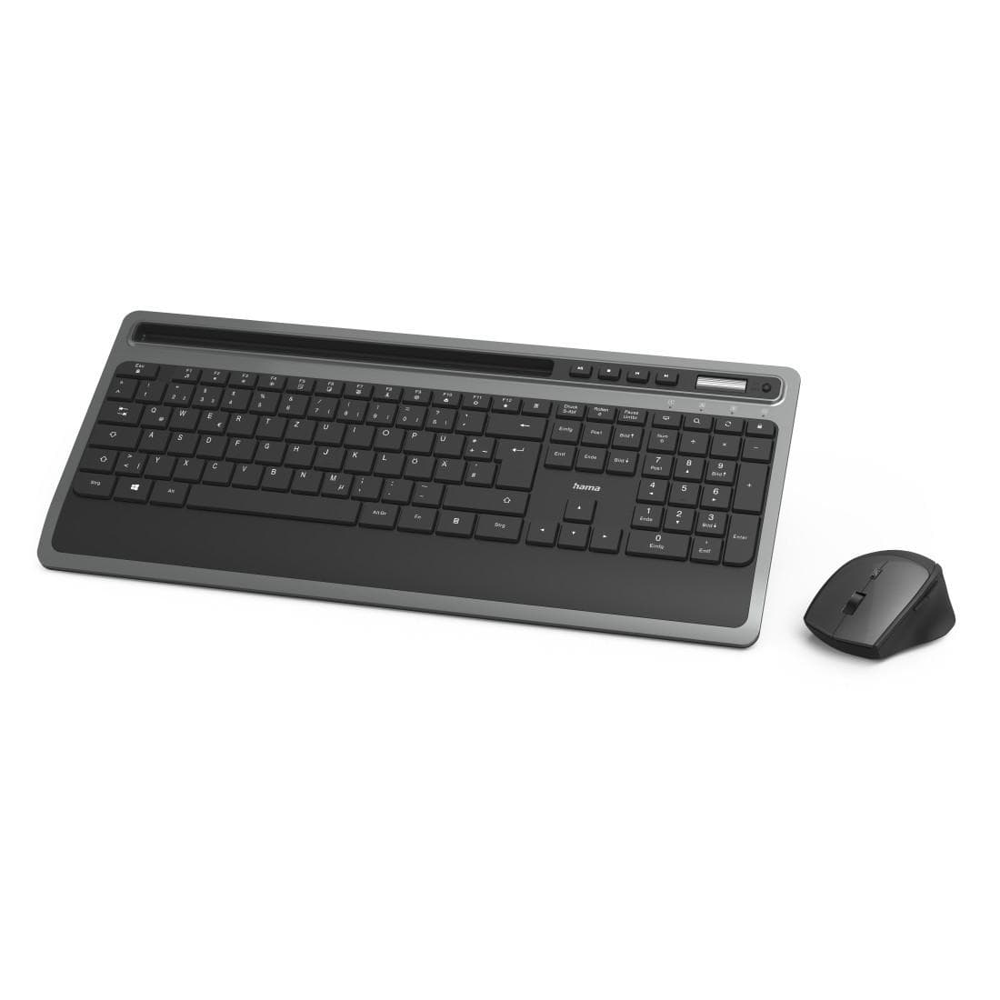 "Multimedia-Funktastatur-/Maus-Set ""KMW-600"", Schwarz/Anthrazit, QWERTZ DE (00182685)"