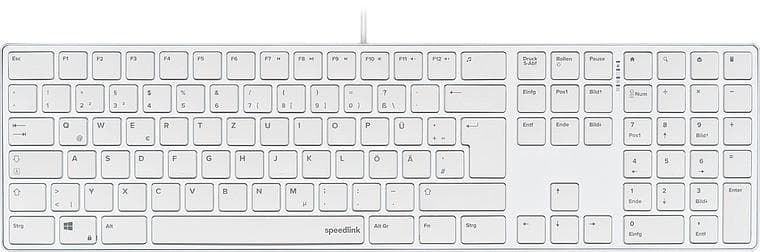 RIVA Slim Metal Scissor Keyboard, weiss - DE Layout