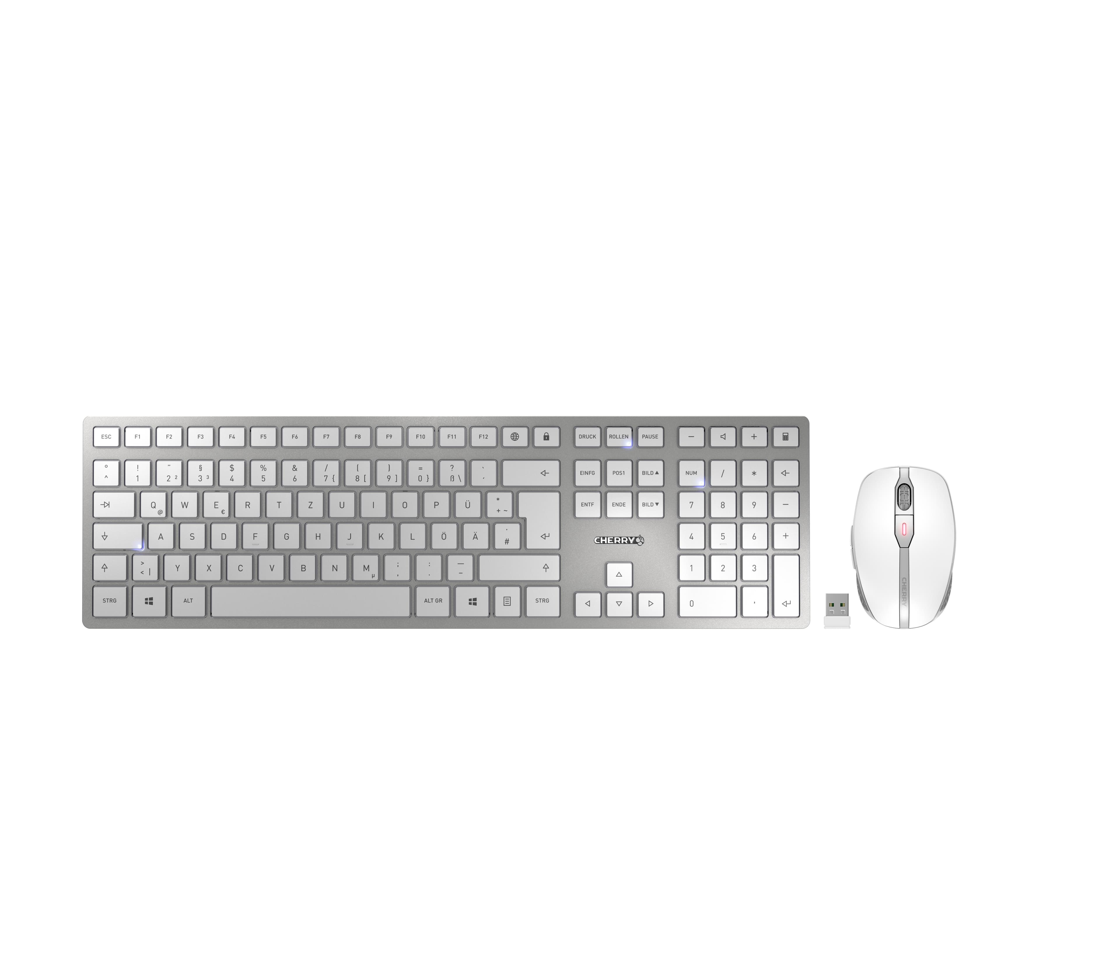 DW 9100 SLIM silber/weiß Maus-Tastatur-Set