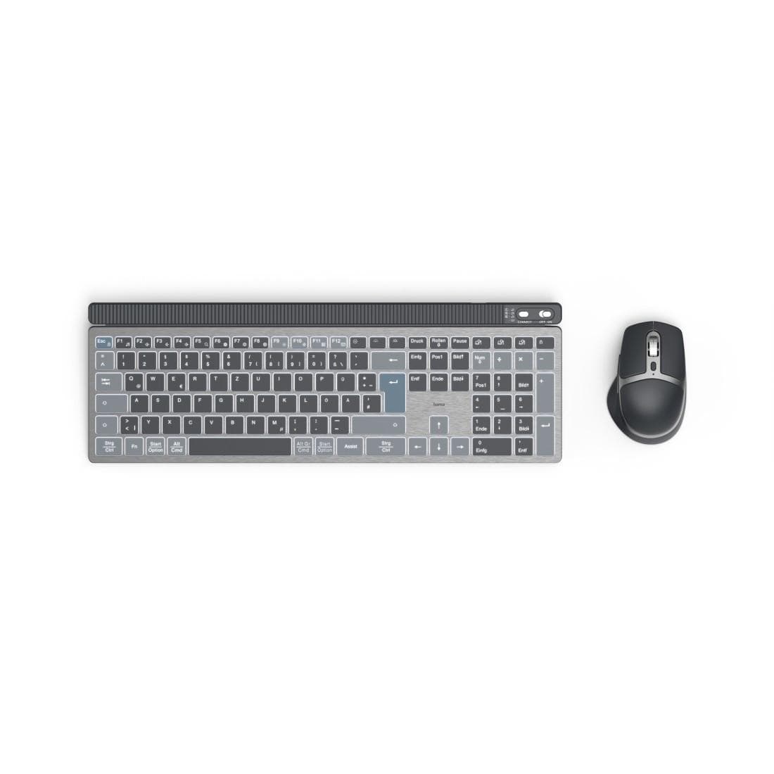 "Multi-Device-Tastatur-Maus-Set ""WKM-750"", kabellos, LED, Schwarz, QWERTZ DE (00173069)"