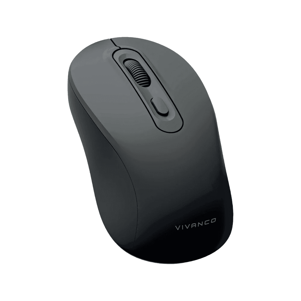 Kabellose Maus mit ergonomischem Design und leisem Klick, Schwarz