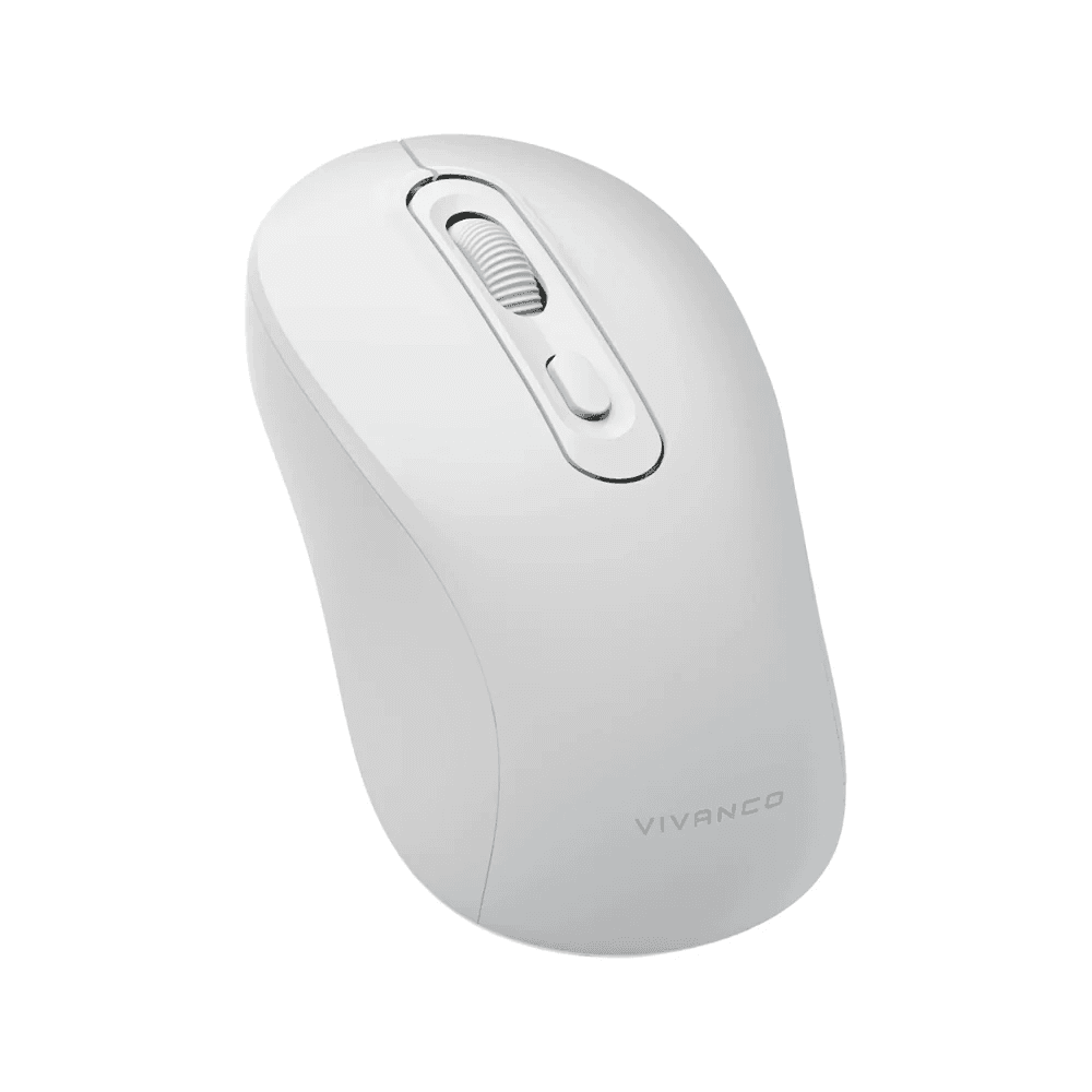 Kabellose Maus mit ergonomischem Design und leisem Klick, Weiß