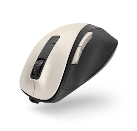 "Optische 6-Tasten-Funkmaus ""MW-500 Recharge"", Akku, ergonomisch, Cremeweiß (00173036)"