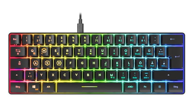 LETOS RGB 60% Gaming Keyboard, schwarz - DE layout