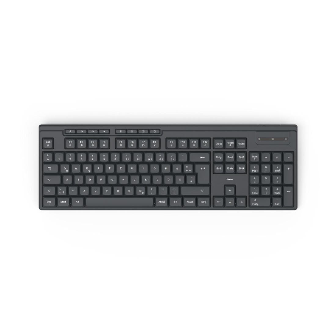 "Funktastatur ""WK-200"", kabellos, Batterie, 8 Media-Tasten, Schw., QWERTZ DE (00173055)"