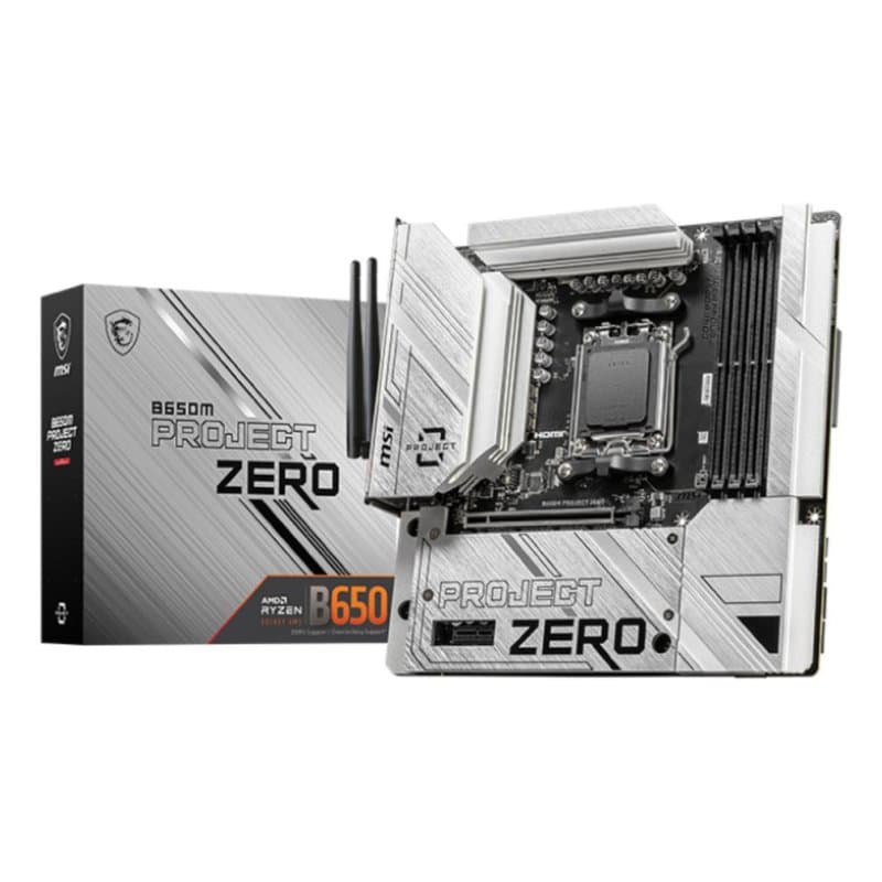 Motherboard MSI B650M PROJECT ZERO AMD B650 AM5 DDR5 micro ATX WiFi 6E RGB