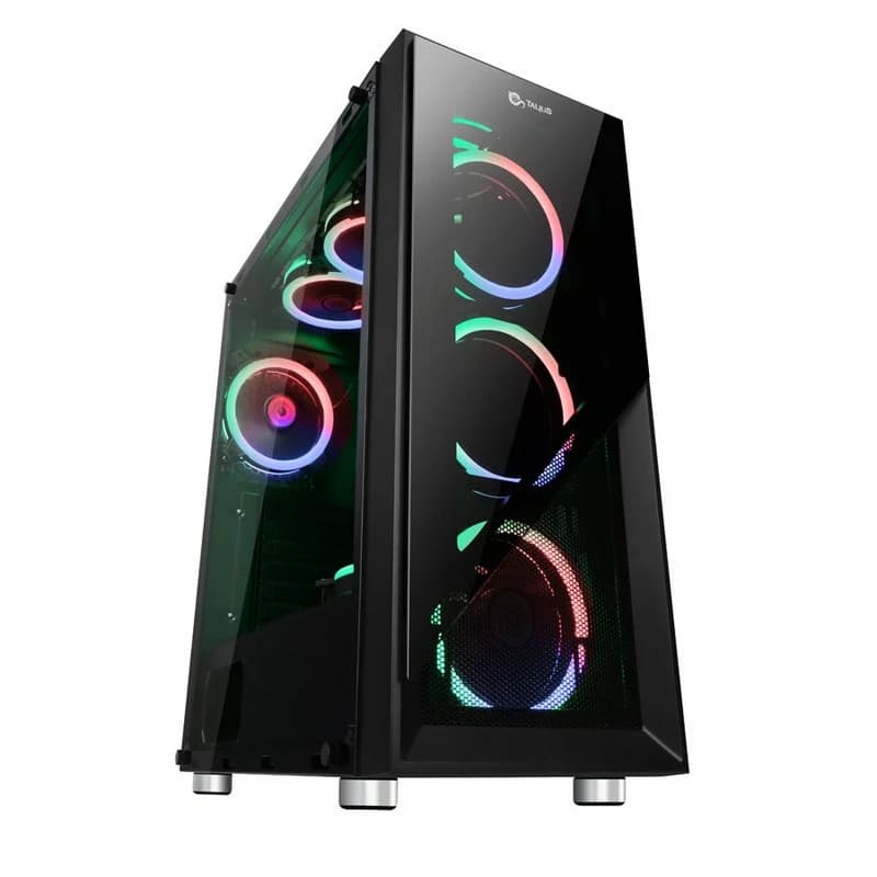Talius Valkyria Tempered Glass USB 3.0 RGB Schwarz