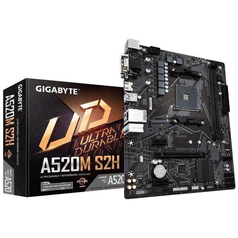 Motherboard Gigabyte A520M S2H AMD A520 AM4 DDR4 Micro ATX Ohne WLAN M.2 RGB