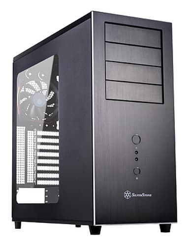 Silverstone TJ04-E Midi Tower Schwarz, Silber
