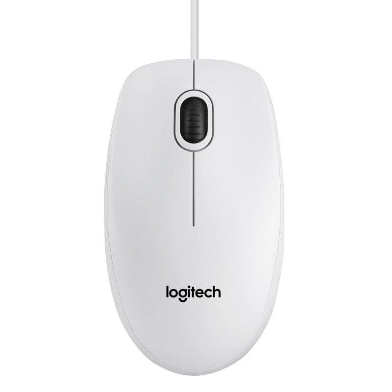 Maus Logitech B100 USB Kabel 800 DPI Weiß Ambidextrous Scrollrad