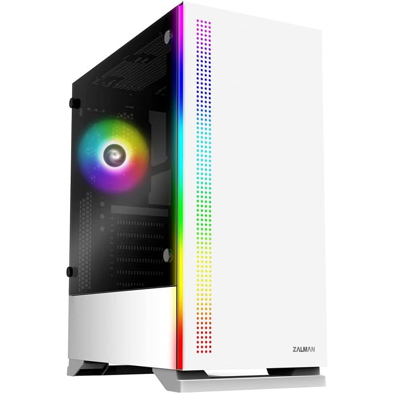 Zalman S5 gehärtetes Glas USB 3.0 Weiß