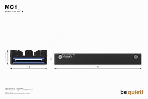 be quiet! MC1 M.2 SSD Kühler ermöglicht maximale Lese- und Schreibgeschwindigkeit, für Ein- und Doppelseitige 2280 Module, BZ002 Bild 6