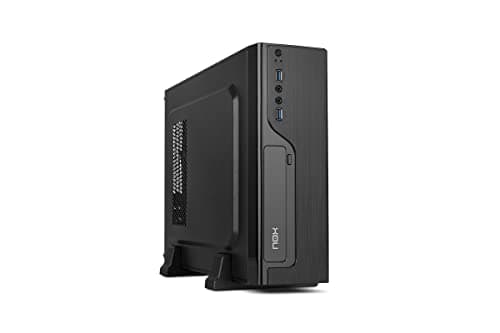 NOX LITE070 - NXLITE070 Mini-Tower mit Netzteil 500 W, USB 3.0, Lüfter 80 mm, Micro ATX, ITX, Frontpanel mit gebürsteter Optik, Schwarz Bild 2