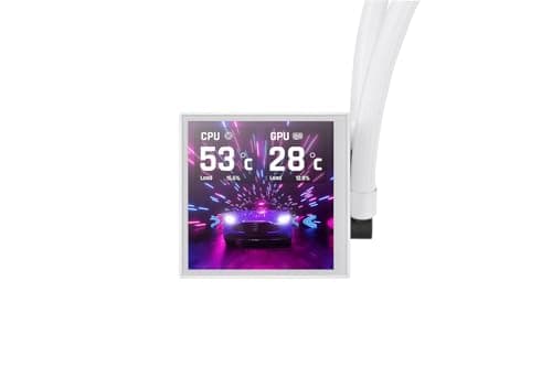 Thermaltake LB360 Ultra ARGB Sync 360‑mm AIO Wasserkühlung | 3,95″ LCD‑Display | ARGB PWM Lüfter | Drehbarer Waterblock | Hohe Kühlleistung & leiser Betrieb | Weiß Bild 6