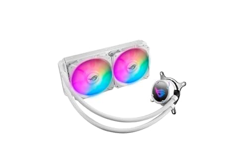 ASUS ROG Strix LC 240 RGB adressierbare RGB-Radiatorlüfter (3x 120 mm Lüfter, AIO Wasserkühlung, Aura Sync RGB, mit RGB Lüfter), weiß, 2 Lüfter