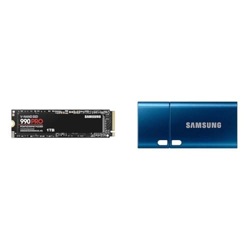 Samsung 990 PRO NVMe M.2 SSD & USB-Stick, USB-C, 128 GB, 400 MB/s Lesen, 60 MB/s Schreiben, USB 3.1 Flash Drive für Notebooks, Tablets und Smartphones, Blue, MUF-128DA/APC Bild 2