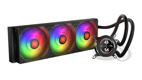 KRUX HydroGlance 360 ARGB LCD, AIO-Wasserkühlung für Prozessoren, personalisierbares LCD-Display, 360 mm, 3x120 mm ARGB-Lüfter, Kupfer-Wasserblock, kompatibel mit AM4, AM5, LGA1851, LGA1700, LGA1200 Bild 2