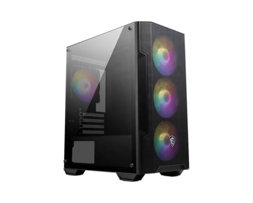 MSI MAG Forge M100A Mini-Tower PC Gehäuse - unterstützt Micro-ATX & Mini-ITX, Mesh-Front, 4X 120mm Auto RGB Lüfter, Magnetischer Staubfilter, USB 3.2 Gen 1 Typ-A
