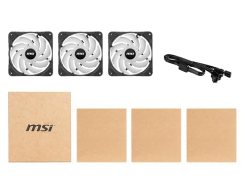 MSI MAX F12A-3 120 mm Gehäuse Lüfter (3 x 120 mm Lüfter, 3er Pack, schwarz, ARGB), A-RGB Bild 6