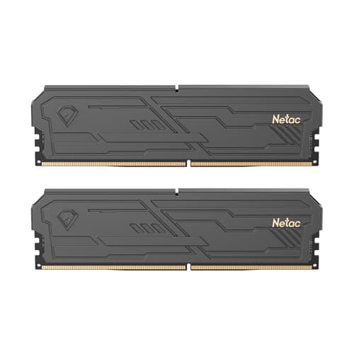 Netac DDR4 RAM 32GB Kit (2x16GB) 3200MHz DRAM 288-Pin UDIMM Desktop-Speicher CL16-20-20-40 1.35V Intel XMP 2.0 Computer-Speicher-Schwarz 2×16GB Bild 2