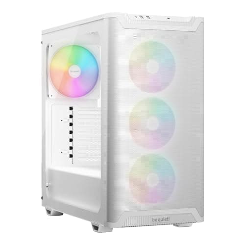 be quiet! Pure Base 501 LX White PC-Gehäuse, 4 vorinstallierte Light Wings PWM-Lüfter, ARGB-Beleuchtung, ARGB-Controller und PWM-Hub, hoher statischer Druck, USB 3.2 Gen. 2 Type C, geräumiges Design