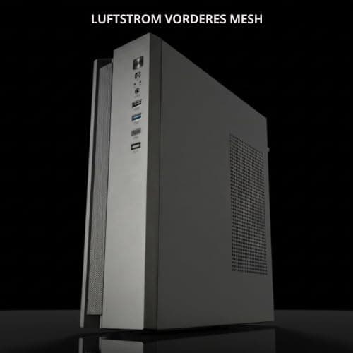 Tacens Anima ACSLIM500, MicroATX PC-Gehäuse, Slim Dual Horizontal oder Vertikal Design, TFX 500W Netzteil, Front mit Airflow-Gitter, Ultrakompakter Mini-Tower mit USB-C und USB 3.0, Schwarz Bild 4