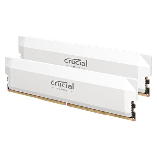 Crucial Pro DDR5 RAM 32GB Kit (2x16GB) 6400MHz CL38, Overclocking Gaming, Intel XMP 3.0 / AMD Expo, PC Computer Arbeitsspeicher, Weiß - CP2K16G64C38U5W 6400MHz 32GB (2x16GB) Weiß Bild 2
