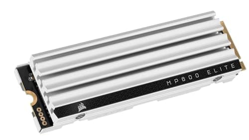 Corsair MP600 Elite 1TB M.2 PCIe Gen4 x4 NVMe SSD - Optimiert für PS5 - Inklusive Kühlkörper - M.2 2280 - Bis zu 7.000MB/Sek. Sequentielles Lesen - High-Density 3D TLC NAND - Weiß Bild 4