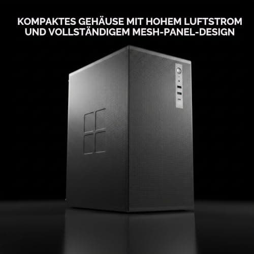 Mars Gaming MC-MESHPRO, MicroATX- und Mini-ITX-PC-Gehäuse, AirMesh Pro System, Mesh-Panels aus Japanischem Stahl, 120mm PWM FDB Rücklüfter, Unterstützung Flüssigkeitskühlungen 120mm, USB-C, Schwarz Bild 4
