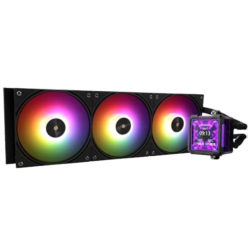 Thermalright FW PRO 360 ARGB Schwarz-360mm AIO CPU-Flüssigkeitskühler, 2.73 zoll IPS LCD-Bildschirm mit 320 * 320 Auflösung, für AM4/AM5/Intel LGA1700/1851/115X/1200 FW PRO 360 ARGB BLACK Bild 2