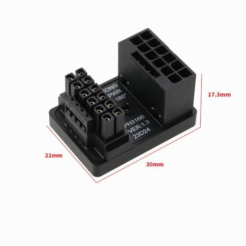 OTOTEC 1 X 12VHPWR 12+4-poliger Netzadapter ATX 3.0 16-polige GPU PCIe5.0 180-Grad-Winkel Netzadapteranschluss 600 W Kompatibel mit RTX 4090 4080 4070Ti 3090Ti Grafikkarte Typ B Bild 8