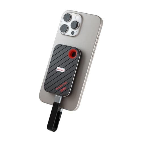 Netac ZX20 II 1TB Portable SSD NVMe Externe Festplatte, USB 3.2-C, Lesegeschwindigkeit bis zu 2000MB/s, Externe Solid State Laufwerke (magnetisches Design, stoß- und fallfest) Bild 2