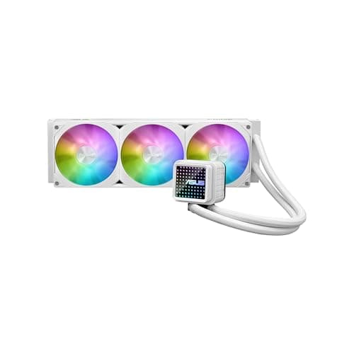 Asus Prime LC White Edition All-in-One-Flüssig-CPU-Wasserkühlung, 360mm (vergrößerte Kontaktfläche, Wasserblock mit Infinity-Spiegellinsen, ARGB-Lüfter, Intel LGA 1851, 1700, 1200, 115X, AMD AM5, AM4)