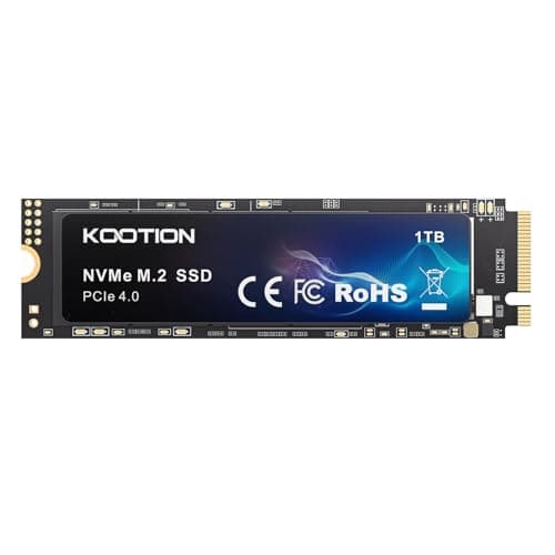 KOOTION SSD 1TB Nvme SSD PCIe 4.0 Interne Festplatte 5200MB/s Lesen, 4500MB/s Schreiben, 1 TB SSD 3D NAND Flash Interne Solid-State-Laufwerk für PS5, Programme, Gaming und Videoschnitt