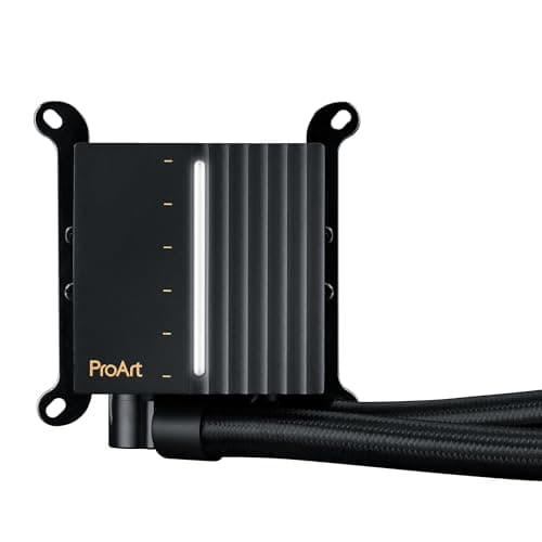 ASUS ProArt LC 420 All-in-One CPU-Wasserkühler (beleuchtete Systemstatusanzeige, 3x Noctua NF-A14 industrialPPC-2000 PWM 140mm Radiatorlüfter, 450 mm verstärkte, gesleevte Schläuche, schwarz) Bild 7