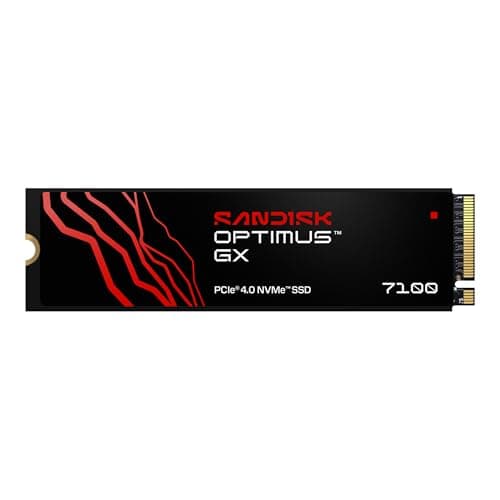 SANDISK Optimus GX 7100 NVMe SSD 500 GB (bis zu 7.250/6.900 MB/s sequentielles Lesen/Schreiben, PCIe 4.0, M.2 2280, BiCS TLC 3D CBA NAND, SANDISK Dashboard)