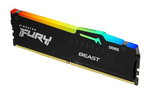 Kingston FURY Beast Schwarz RGB 16GB 6000MT/s DDR5 CL36 DIMM Desktop Gaming Speicher Einzelnes Modul AMD EXPO/ Intel XMP - KF560C36BBE2A-16