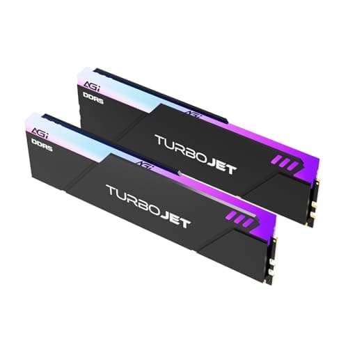 AGI UD858 TURBOJET RGB DDR5 32GB (2x16GB) DDR5 6000MHz CL30, 288-Pin UDIMM PC-Speicher RAM, kompatibel mit AMD EXPO und Intel XMP – Schwarz