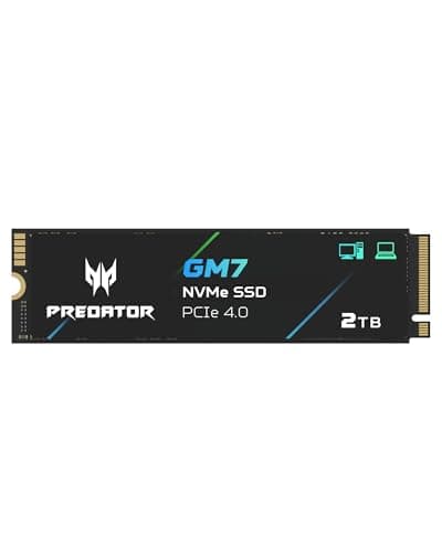 Acer Predator GM7 2TB M.2 NVMe SSD PCIe 4.0 - Lesegeschwindigkeit bis zu 7400 MB/s - Professionelle Interne Festplatte - Gaming Speicher Kompatibel mit PC, Laptop & PS5