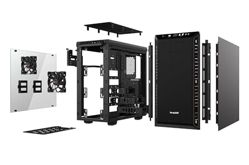 be quiet! Pure Base 600 Window Black PC-Gehäuse, 2X Pure Wings 2 Lüfter, Radiatoren bis 360mm, 3-stufige Lüftersteuerung, Seitenfenster aus Temperglas Bild 8