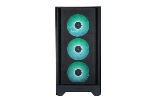 Flow 110 Black A-RGB Midi Tower PC-Gehäuse, Meshfront mit seitlichem Lufteinlass, Glas-Seitenfenster, 4X 120mm A-RGB HDB Lüfter, PWM & 3-Pin Steuerung, GPU bis 380mm, ATX/mATX/ITX Schwarz FLOW 110 Bild 4