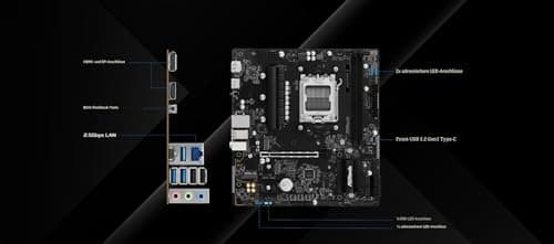 ASRock A620AM-X Micro-ATX Motherboard AMD AM5 Sockel unterstützt Ryzen 9000/8000/7000 DDR5 8000+ OC PCIe 4.0 2.5G LAN BIOS Flashback Bild 6