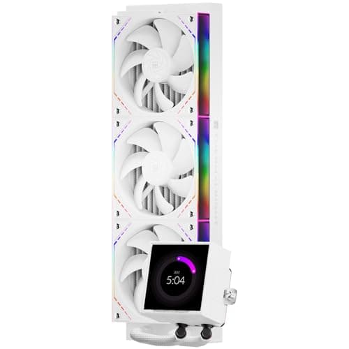 TR-Thermalright Peerless Vision 360 ARGB White Liquid CPU Kühler, 3,95 '' IPS LCD-Bildschirm mit 480x480 Auflösung-Magnetisch, 360mm Aio, CPU Lüfter-Wireless Spleißen, für AM4/AM5, LGA1851/1700/115x Bild 2