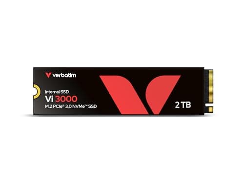 Verbatim Vi3000 NVMe M.2 SSD 2 TB, internes SSD-Laufwerk mit PCIe Gen 3 Schnittstelle, bis zu 3.100 MB/s Lesegeschwindigkeit, kompakt und leistungsstark für PC und Laptop, schwarz