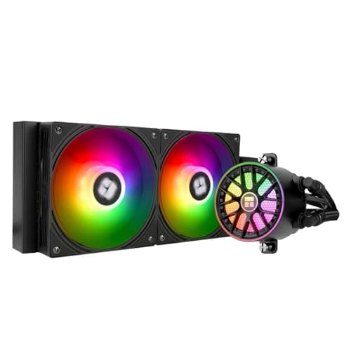TR Thermalright AQUA ELITE 240 V6 ARGB Schwarz Liquid CPU Kühler, 240mm Aio Kühlung, Double PWM Lüfter-ARGB, für AM4/AM5, Intel LGA1851/1700/115x/1200(Schwarz)
