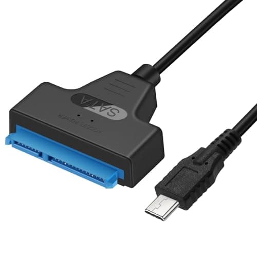 NTQinParts USB 3.1 Typ C auf SATA III HDD SSD 2,5 Zoll Festplattenadapterkabel 22-Pin UASP für Samsung 870 EVO SATA III SSD 2,5 Zoll internes Solid State Drive 250GB 500GB 1TB 2TB 4TB Bild 2
