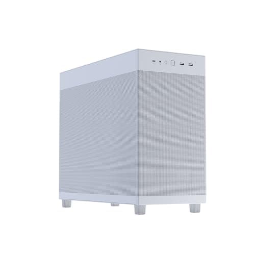 ASUS Prime AP303 Mesh Panel ATX PC-Gehäuse Weiß (44 Liter, unterstützt 360-mm-Kühler, Grafikkarten bis 360 mm Länge, 20Gbps USB Typ-C, Metallische Quasi-Filter Mesh Paneele, Grafikkarten Bracket)
