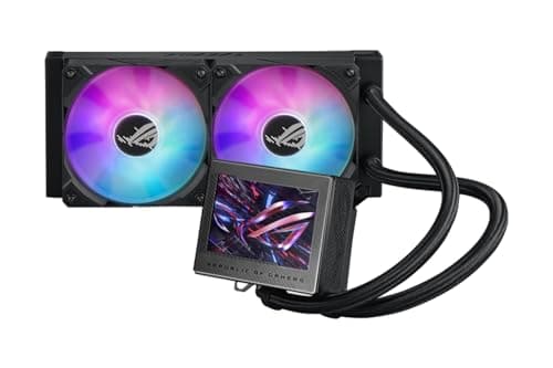ASUS ROG Ryujin III 240 ARGB All-in-One-Flüssigkeits-CPU-Kühler mit 3,5-Zoll-LCD, Asetek-Pumpe der 8. Generation, integriertem Lüfter und ROG 120 mm magnetischen, daisy-chainable ARGB-Kühlerlüfter.